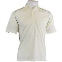 Carta Sport Men's Contrast Piping Cricket Shirt in Off-White | Size: XL