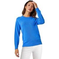 Roman Women's Plain Soft Crew Neck Jumper in Blue | Size: 12