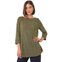 Roman Women's Metallic Textured Knit Tunic Top in Khaki | Size: 10
