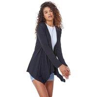 Roman Women's Waterfall Front Jersey Knit Cardigan in Black | Size: 16