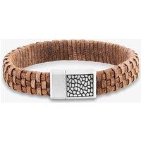 Bourne and Wilde Men's Brown Woven Leather Bracelet OSB-2257SDBN | Size: 19 cm