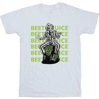 Beetlejuice Men's Pose Cotton T-Shirt in White | Size: 4XL