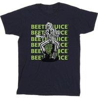 Beetlejuice Men's Pose Cotton T-Shirt in Navy | Size: Large