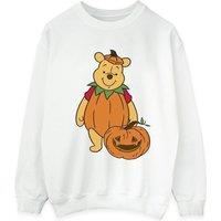 Winnie The Pooh Men's Pumpkin Halloween Sweatshirt in White | Size: Small