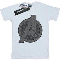 Avengers Endgame Men's Iconic Logo Cotton T-Shirt in White | Size: Large