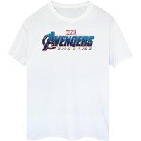 Avengers Endgame Men's Logo Cotton T-Shirt in White | Size: Large