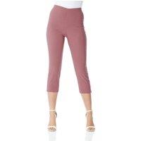 Roman Women's Cropped Stretch Trouser Capri Summer Leggings 3/4 Pedal Pushers in Dusty Pink | Size: 22