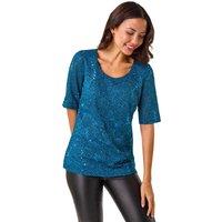 Roman Women's Lace Short Sleeve T-Shirt in Teal | Size: 10