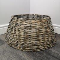 Samuel Alexander 48/70cm KD Willow Christmas Tree Skirt Wicker Rattan- Large Natural in Brown