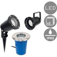 ValueLights Berwick Pair of Silver Outdoor Light (Multi-Installation)