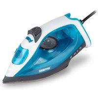 Geepas 1800W Steam Iron Non-Stick Soleplate with Adjustable Temperature in Blue