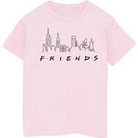 Friends Girl's Skyline Logo Cotton T-Shirt in Baby Pink | Size: 3-4 Years