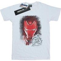 Avengers Endgame Boy's Iron Man Brushed Cotton T-Shirt in White | Size: 5-6 Years