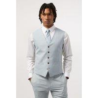 Antique Rogue Men's Blake Pale Blue Slim Fit Waistcoat | Size: 42R