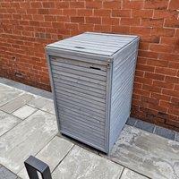 Samuel Alexander 68cm x 1.14m Grey Wooden Outdoor Garden Wheelie Bin Store Storage for 1 Bin