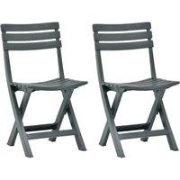 Berkfield Home Folding Garden Chair 2 pcs Plastic Green