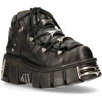 New Rock Gothic Ankle Boots-106-S1 in Black | Size: 6.5