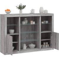 Berkfield Home Sideboards with LED Lights 3 pcs Grey Sonoma Engineered Wood
