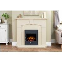 Adam Fires & Fireplaces Abbey Fireplace in Stone Effect with Oslo Electric Fire in Black, 48 Inch in Black
