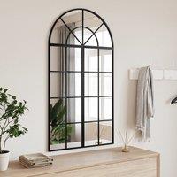 Berkfield Home Wall Mirror Black 60x110 cm Arch Iron