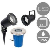 ValueLights Berwick 3 in 1 4 Pack Silver Outdoor Light (Multi-Installation)