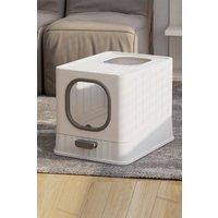 Enclosed Folding Cat Litter Box Toilet with Scoop