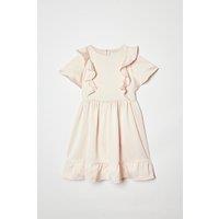 Coast Girl's Girls Ruffle Satin Back Crepe Dress in Blush | Size: 3-4 Years