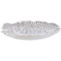 Orsina Luxurious Small Gold Finish Lotus Leaf Plate With Sculptural Detailing, Stylish Decorative Plate in Silver