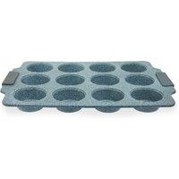 Orsina Grey 12 Muffin Tray | Marble Finish Muffin Oven Tray, Non-Stick Baking Tray for Perfet Muffins