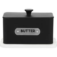 Orsina Rectangular Butter Dish, Metal Build Covered Butter Dish With Lid, Elegant Design Butter Dish For Kitchen in Black