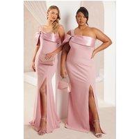 Quiz Women's Pale Pink One Shoulder Maxi Dress | Size: 20