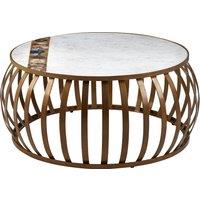 Orsina Premium Round Coffee Table, Marble Top Decorative Coffee Table For Livingroom, Durable Modern Coffee Table in White