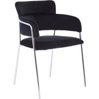 Orsina Tamzin Velvet Dining Chair With Chrome Finish in Black