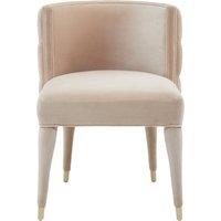 Orsina Beige Tufted Backrest Chair, Lounge Chair With Mahogany Wood Frame, Accent Armchair With Gold-Tipped Legs