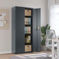 Berkfield Home File Cabinet Anthracite 90x40x200 cm Steel in Black | Size: 90 x 40 x 200 cm