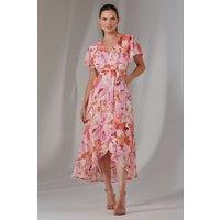 Jolie Moi Women's Petite High Low Midaxi Dress in Light Pink | Size: 8