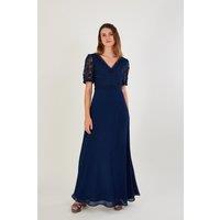 Monsoon Women's Lilibet Lace Maxi Dress Blue | Size: 8