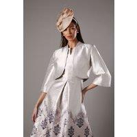 Coast Women's Metallic Twill Crop Jacket in Mocha | Size: 10