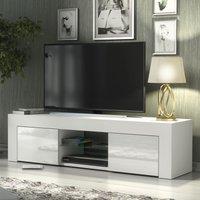 Creative Furniture TV Unit 130cm Modern - White with High Gloss Doors