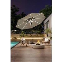 Outdoor Large Patio Umbrella Solar Powered LED Parasol with Resin Base