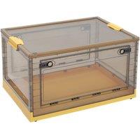 3Pcs Rolling Wardrobe Collapsible Storage Bins with Lid Stackable Clear Box 53*36*90 cm