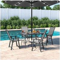 4 Person Patio Garden Dining Set With Umbrella