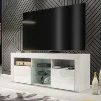 Creative Furniture TV Unit 145cm Modern - White with High Gloss Doors