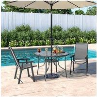 2 Person Patio Garden Dining Set With Umbrella