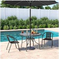 2 Person Patio Garden Dining Set With Umbrella