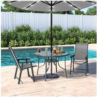 2 Person Patio Garden Dining Set With Umbrella