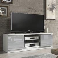Creative Furniture TV Unit 120cm Modern - White with High Gloss Grey Doors