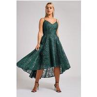 Yours Women's Lace Midi Dress in Green | Size: 16
