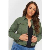 Yours Women's Long Sleeve Denim Jacket in Green | Size: 18