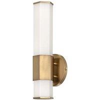 Netlighting Hinkley Facet Integrated LED Bathroom Wall Lamp Heritage Brass 3000K IP44 in Yellow